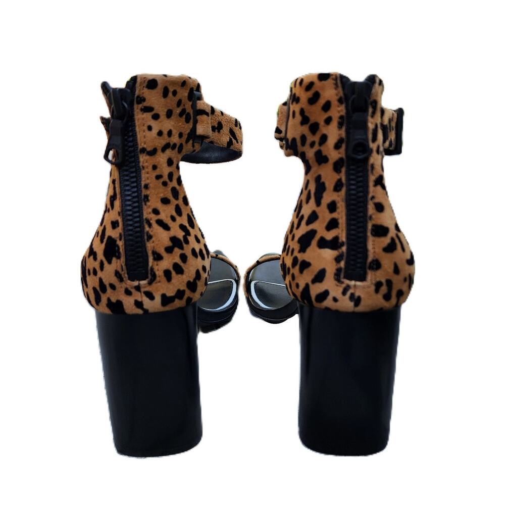 Rag & Bone Ellis Cheetah Suede Open Toe Italian Sandals 38.5 - Picture 5 of 11